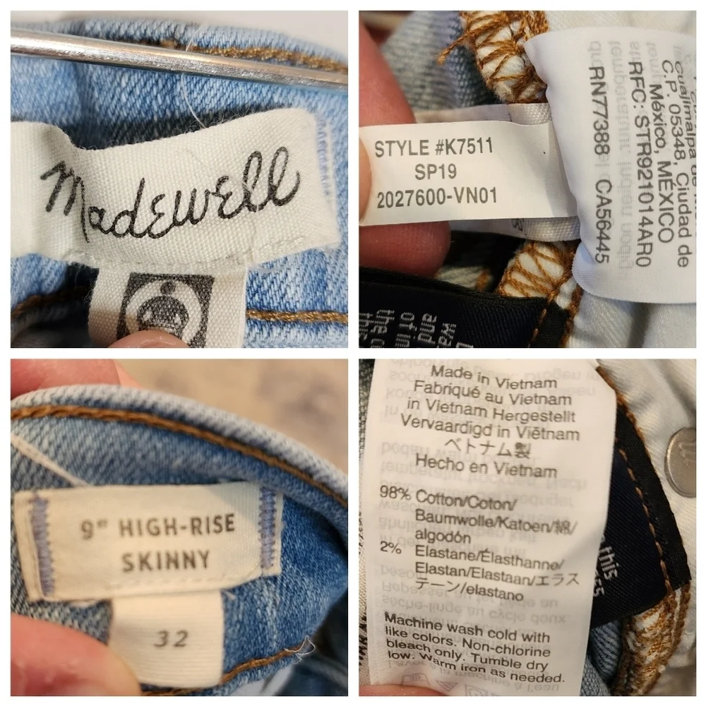 Madewell 9" high-Rise Skinny Crop Jeans in Asbury Wash: Button-Front Edition - Picture 3 of 15